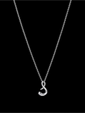 Tiffany & Co. Elsa Peretti Initial “S” Necklace 925 Sterling Silver Minimalist